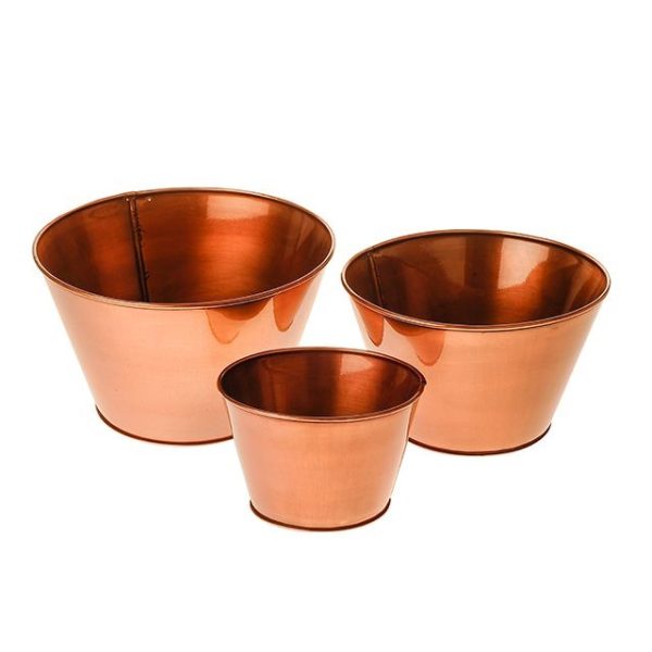 Set of 3 Copper buckets
