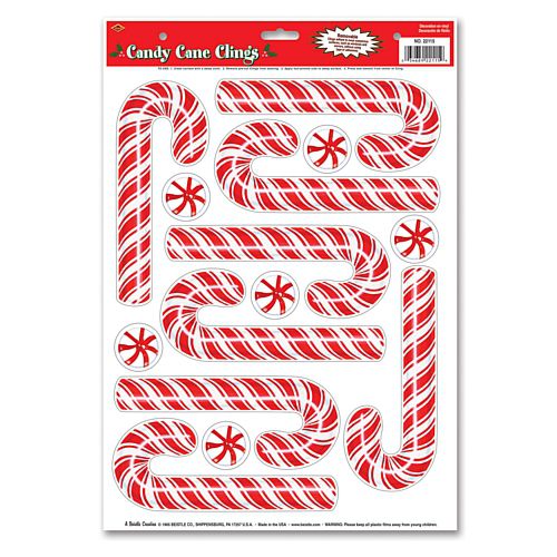 candy cane window clings