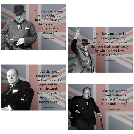 VE Day Winston Churchill Quote Posters