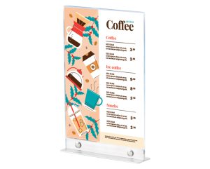 Silver Base Acrylic Menu Holders