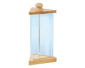 Acrylic 3 Sided Card Holder With Wood Top