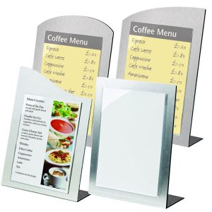 Straight Top Silver A5 Menu Holder