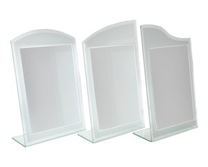 Shaped Glass Effect Acrylic Menu Holders