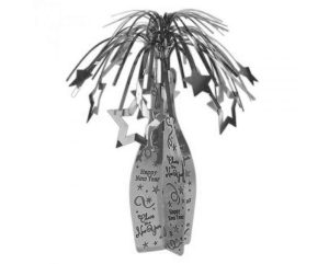 New Year Silver Bottle Centerpiece