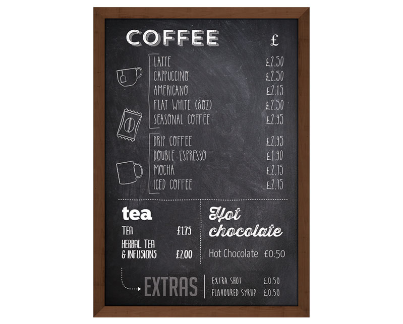 Printed chalkboard