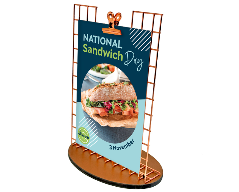 copper menu holder