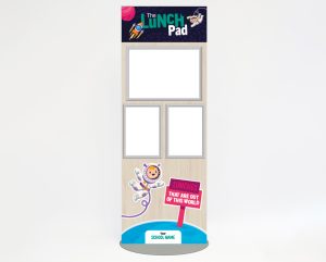 Wooden with silver bars and base floor stand