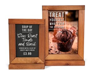 Pine Frame Menu Holders