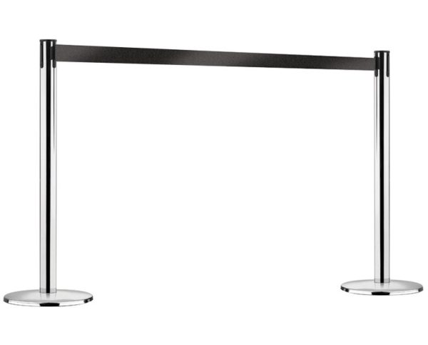 Retractable Queue Barriers - Barrier Posts with Webbing
