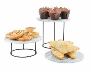 Round Riser Set Metal & Marble