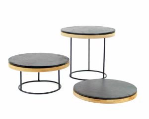 Round Riser Set - Metal, Slate & Bamboo