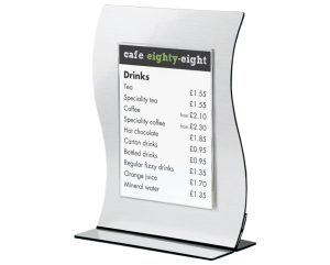 Shaped Silver Menu Holders
