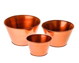 Set of 3 Copper Buckets