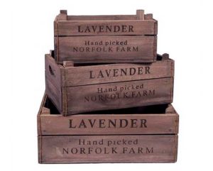 Set of 3 Lavender Crates