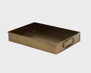 Pack of 2 Brass Metal Trays