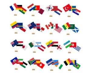 Football World Cup Countries Table Flags