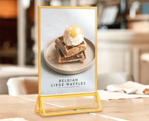 Gold Acrylic Menu Holder